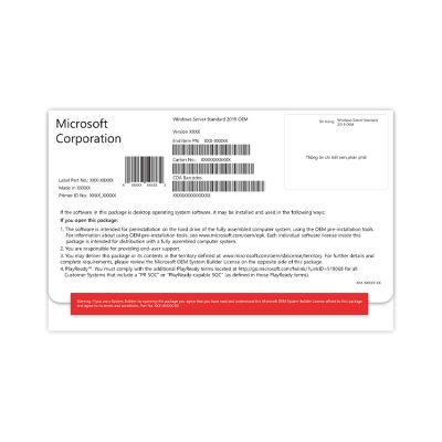 HỆ ĐIỀU HÀNH MICROSOFT WINDOWS SERVER STANDARD 2019 64BIT ENGLISH 1PK DSP OEI DVD 16 CORE (P73-07788)